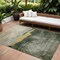 Homeroots 10' X 14' Fern Green Gold And Gray Abstract Washable Indoor Outdoor Area Rug 603010 - alternate 1