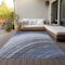 Homeroots 8' X 10' Denim Blue And Navy Blue Abstract Washable Indoor Outdoor Area Rug 577292 - alternate 3