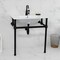 Kingston Brass 31" Ceramic Console Sink with Brass Legs, 1-Hole, White/Matte Black KVBH312270 - alternate 3