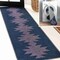 Jonathan Y Chayton Minimalist Geometric Non-Slip Machine-Washable Navy/Purple 2 ft. x 8 ft. Runner Rug WSH110F-28 - alternate 1