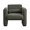Homeroots 31" Olive Green Boucle Upholstered Arm Chair And Toss Pillow 653115 - alternate 6