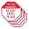 Signmission Private Property No Golf Carts Plea, 10 inch X 10 inch, Aluminum Metal Signs, 5PK OC-A-5Pack-10-164 - alternate 1