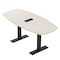 Skutchi Designs Arc Boat Conference Table With Power, 36 in W, 72 in L HAR-ABOT-36X72-T.BK-K458-EBLK - alternate 1