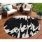 Homeroots 8' Black And Ivory Round Abstract Washable Indoor Outdoor Area Rug 613616 - alternate 1