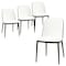 Leisuremod Tule Dining Side Chair with Leather Seat and Steel Frame, Black/White, 4PK TCBL18W4 - alternate 1