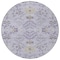 Homeroots 8' Lavender Purple And Gray Round Floral Washable Indoor Outdoor Area Rug 605481 - alternate 4
