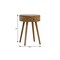 Homeroots 22" Oak Solid Wood Round Two Drawer Nightstand 722530 - alternate 3