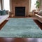 Homeroots 8' X 10' Teal Blue Gray And Pale Aqua Abstract Washable Indoor Outdoor Area Rug 630858 - alternate 3