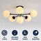 Jonathan Y Olivier Parisian 24" 6-Light Globe Modern Industrial Iron Bistro LED Semi Flush Mount, Black JYL9542B - alternate 7