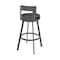 Armen Living Flynn 26in Swivel Counter Stool in Brown Metal with Brown Faux Leather LCFLBAJVCHO26 - alternate 5