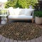 Homeroots 8' Black Brown And Red Round Floral Washable Indoor Outdoor Area Rug 604579 - alternate 5
