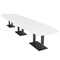 Skutchi Designs Arc Boat Conference Table, 45 in W, 144 in L, White HAR-ABOT-48x144-DOU.BK-W960 - alternate 1