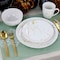 Elama Fine Marble 16 Piece Stoneware Dinnerware Set in Gold and White EL-FINEMARBLE-G - alternate 4