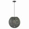 Jonathan Y Luna 15.75" 1-Light Bohemian Modern Woven Rattan/Iron LED Pendant, Grey/Black JYL6503D - alternate 5