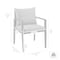 Armen Living Cayman Outdoor Patio Dining Chairs with Arms in Aluminum with Gray Cushions - Set of 2 LCCCCHBL - alternate 4