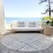 Homeroots 8' Taupe And Beige Round Striped Washable Indoor Outdoor Area Rug 583470 - alternate 7