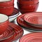 Elama Gia 24 Piece Round Stoneware Dinnerware Set in Red EL-GIA24R - alternate 2