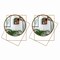Uniquewise Set of 2 Decorative 20-inch Circle Mirror Featuring 2 Squares Shaped Gold Metal Frame - QI004580.2 - alternate 1