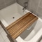 Homeroots 30" Brown Wall Mount Teak Rectangular Shower Bench 549331 - alternate 3