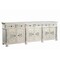 Homeroots 118" White Distressed Solid Wood Carved Floral Six Drawer Sideboard with Six Doors 642288 - alternate 6