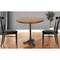 Homeroots 30" Chestnut And Black Rounded Solid Wood And Iron Pedestal Base Dining Table 517761 - alternate 4