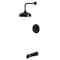 Kingston Brass Single-Handle Pressure Balanced Tub and Shower Faucet, Matte Black KB6330AX - alternate 1