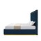 Homeroots Navy Blue Solid Wood Queen Upholstered Velvet Bed 544926 - alternate 5