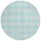 Homeroots 8' Aqua And Ivory Round Plaid Washable Indoor Outdoor Area Rug 595453 - alternate 4