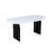 Homeroots 72" White and Black Marble And Solid Wood Sled Base Oval Dining Table 544747 - alternate 7