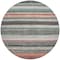 Homeroots 8' Pale Aqua Copper And Taupe Round Striped Washable Indoor Outdoor Area Rug 618264 - alternate 3