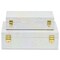 Homeroots Set of Two White And Gold Faux Shagreen Nesting Storage Boxes With Lids, 2PK 712934 - alternate 7