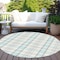 Homeroots 8' Sky Blue And Gray Round Plaid Washable Indoor Outdoor Area Rug 601364 - alternate 3