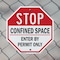 Signmission Stop Confined Space Enter by Permit, 10 inch X 10 inch, Aluminum Metal Signs, 2PK OC-A-2PACK-10-250 - alternate 4