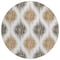 Homeroots 8' Chocolate And Ivory Round Ikat Washable Indoor Outdoor Area Rug 589088 - alternate 6