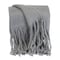 Homeroots Gray Knitted Acrylic Solid Color Reversable Throw 402913 - alternate 1