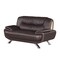 Homeroots 64in Brown And Silver Faux Leather Loveseat 329464 - alternate 1