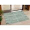 Homeroots 3' X 5' Artichoke Green And Teal Blue Striped Washable Indoor Outdoor Area Rug 631521 - alternate 1
