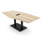 Skutchi Designs Hexagon Conference Table With Power Unit, 48 in W, 84 in L, Brown HAR-HEX.IR-48X84-DOU.BK-K525-EBLK - alternate 1