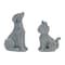 Homeroots Set of Four Gray Polyresin Cat And Dog Figurines, 4PK 634139 - alternate 2