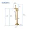 Kibi Cube Floor Mount Tub Filler, Hand Shower - Brushed Brass KTF302BB - alternate 5
