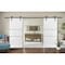 Sartodoors Sturdy Double Barn Door with Hardware, Planum 0014 White Silk and Aluminum Strips, 13FT Rail Hanger PLANUM0014DB-WS-6096 - alternate 1