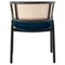 Leisuremod Ervilla Dining Chair with Stainless Steel Legs Velvet Seat and Wicker Back, Navy Blue, 4PK EC20NBU4 - alternate 5