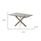 Homeroots 51" Clear And Silver Glass And Metal Trestle Base Dining Table 602334 - alternate 2