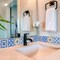 Homeroots 12" X 12" Blue and Aqua Pop Mosaic Peel and Stick Removable Tiles 556419 - alternate 5