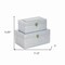 Homeroots Set of Two Silver Glass Wood And Shagreen Box With Lid, 2PK 489335 - alternate 3
