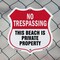 Signmission No Trespassing Shield Sign This Beach Is, 6 Inch X 6 Inch, Plastic Sign SHI-P-6-417 - alternate 4