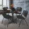 Regency Square Kobe Breakroom Table W/ 4 M Stack Chairs, 36 in W, 36 in L, Neo Walnut TKB3636NW47BK - alternate 4