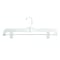 Nahanco 14in White Hi- Impact Plastic Heavy Weight Skirt/Pant Hanger w/ Long Hook and Plastic Clips., 100PK 1600PCLH - alternate 1