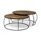 Homeroots Brown and Black Wood and Metal Round Nested Coffee Tables 376284 - alternate 1