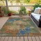 Homeroots 5' X 8' Denim Blue Beige And Copper Abstract Washable Indoor Outdoor Area Rug 630730 - alternate 6